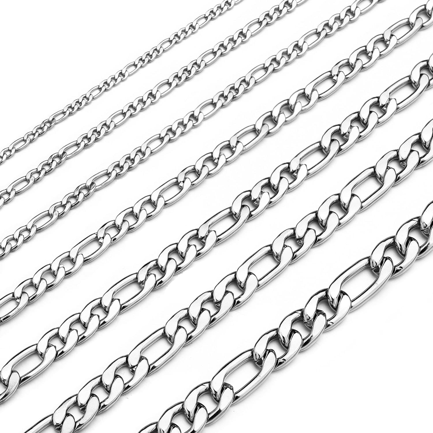 Figaro Chain Necklace Stainless Steel Real Gold Plated Chains for Men Women Jewelry Gift for Men Women