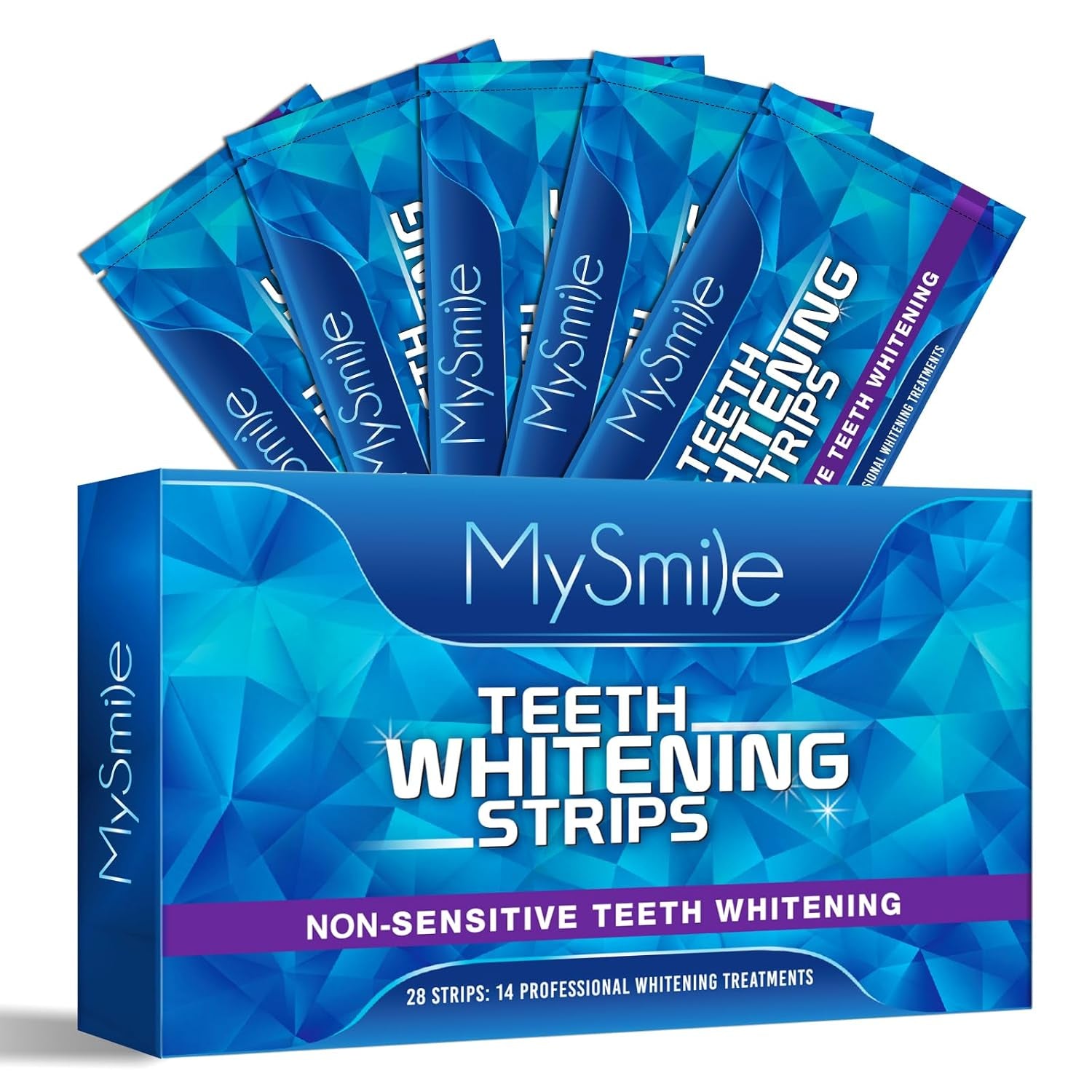 Teeth Whitening Strips 14 Treatments - Non-Sensitive Enamel Safe Whitening Strips - Whiter Smile in 30 Mins without Harm - Tooth Stains Removal to Whiten Teeth - 10 Shades Whiter - 28 Strips