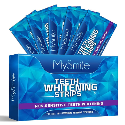 Teeth Whitening Strips 14 Treatments - Non-Sensitive Enamel Safe Whitening Strips - Whiter Smile in 30 Mins without Harm - Tooth Stains Removal to Whiten Teeth - 10 Shades Whiter - 28 Strips