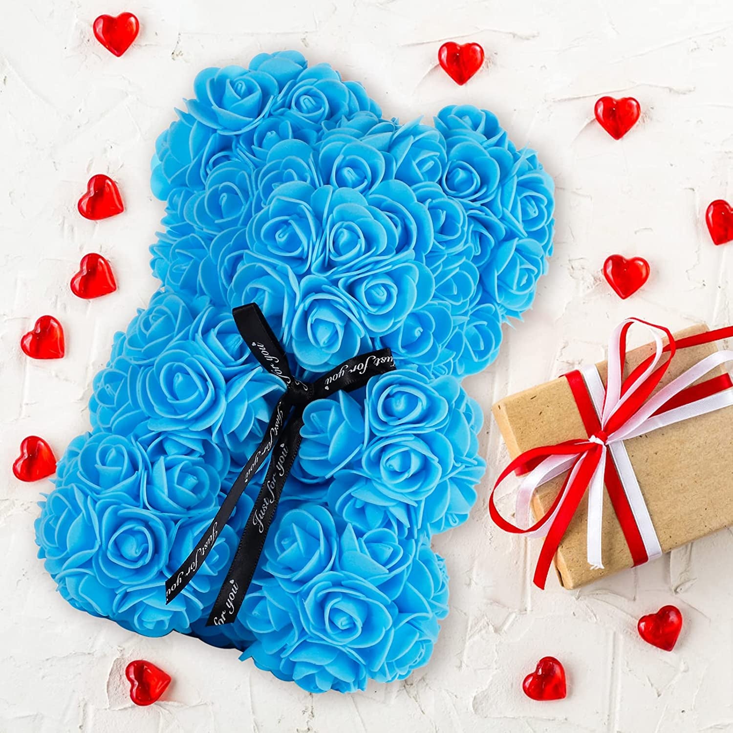 Valentines Day Gifts, Valentines Day Rose Gifts Teddy Bear for Her, Handmade Bear Rose Gifts, Gifts for Women, Eternal Happy Birthday, Mother'S Day, Ladies Wedding, Valentine'S Day