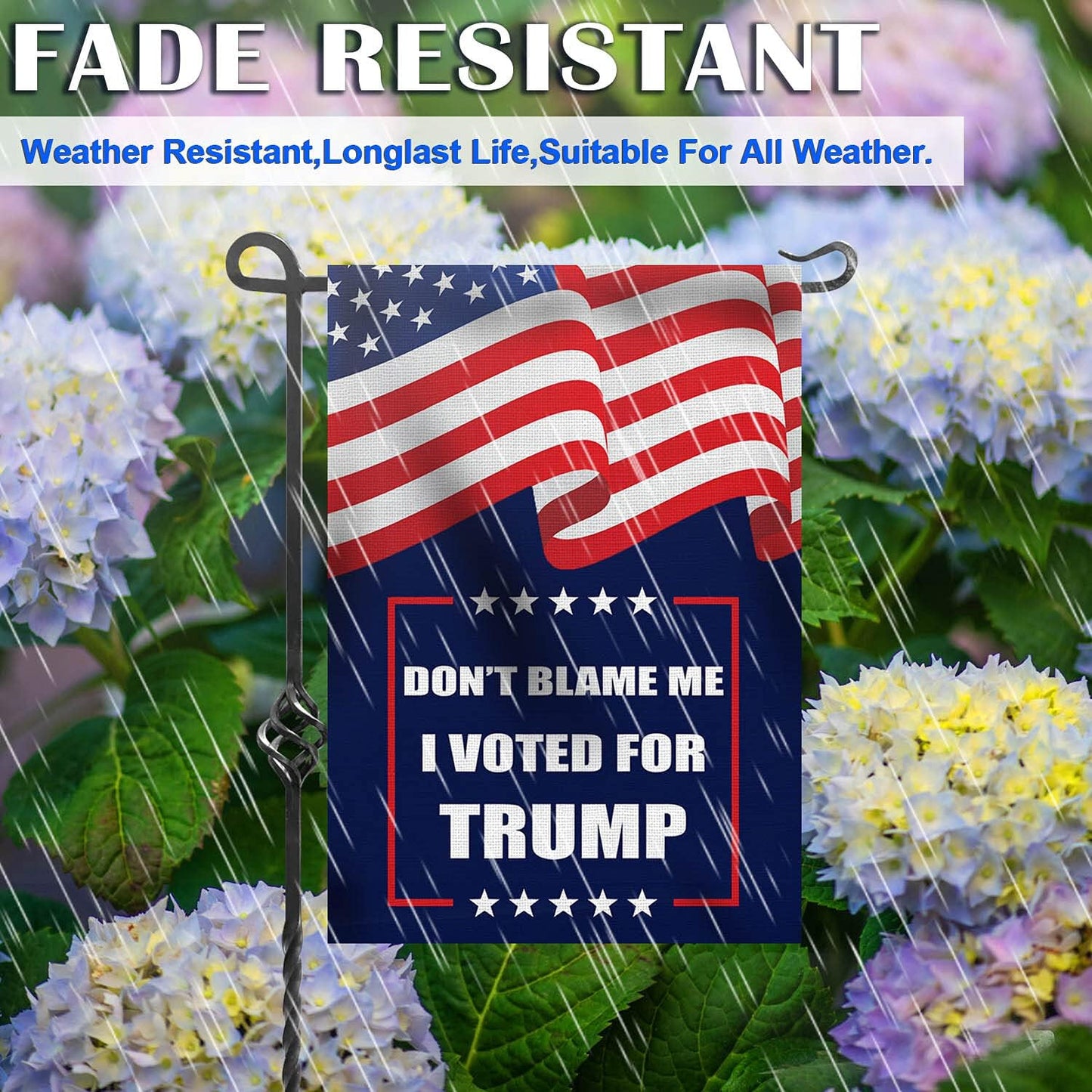 Trump 2024 Flag Don'T Blame Me I Voted for Trump Garden Flag Burlap Double Sided Vertical Patriotic USA Flag American President Election Banner Yard Outdoor Decoration 12.5 X 18 Inch