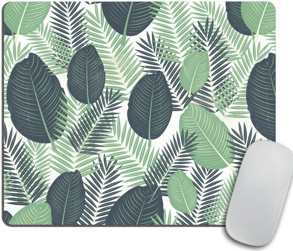 Palm Leaves Floral Mousepad Green Tropical Leaves Mouse Mat Mouse Pad Office Mousemat Tropics Mouse Pad Accessories for Her