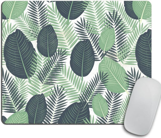 Palm Leaves Floral Mousepad Green Tropical Leaves Mouse Mat Mouse Pad Office Mousemat Tropics Mouse Pad Accessories for Her